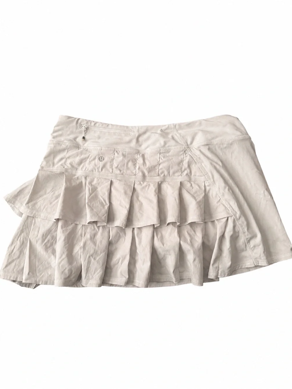 lululemon athletica Cream Tiered Ruffle Mini Skirt